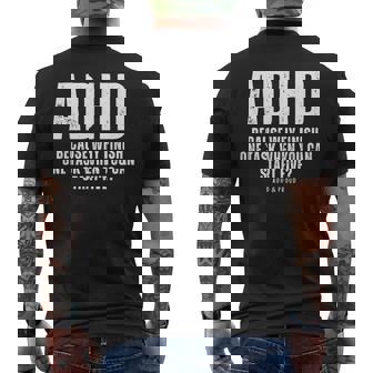 Adhd Because Why Finish One Task When You Can Start Five Men's T-shirt Back Print - Thegiftio