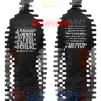 Advertencia Puedo Hablar Espontáneamente De Powerlifting Camiseta Hombre Estampado Espalda - Regaloses