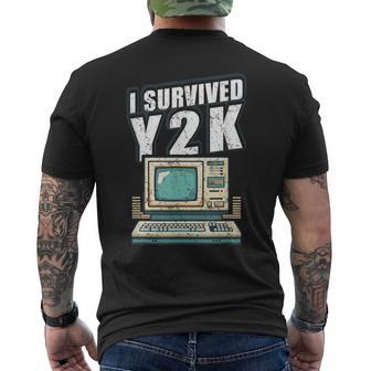 Aesthetic Retro I Survived Y2k Computer Year 2000 Survivor Men's T-shirt Back Print - Thegiftio UK