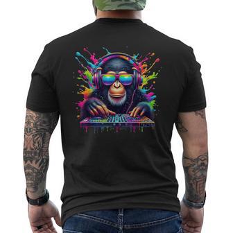 Affe Dj Neon Fiesta Rave Edm Festival Affe T-Shirt mit Rückendruck - Geschenkecke