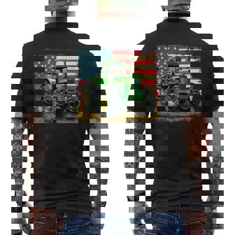 Agriculture Farm Tractor Usa Flag Tractor American Farm Usa Men's T-shirt Back Print - Thegiftio