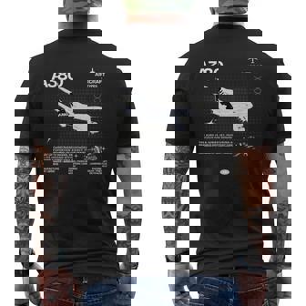 Airbus-A318 エアクラフト ホワイト メンズTシャツ バックプリント - Kawaiitshirt