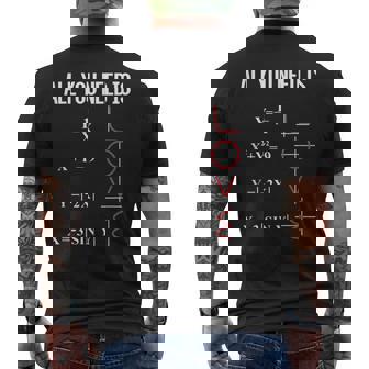 All You Need Is Love 面白くてかわいい数学方程式 メンズTシャツ バックプリント - Kawaiitshirt