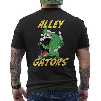 Alley Gators Bowling Team Backside Print Alligator Men's T-shirt Back Print - Thegiftio UK