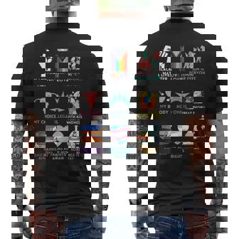 Ally Anti Trump Liberal Blm Love Is Love Banned Books Icons Men's T-shirt Back Print - Monsterry