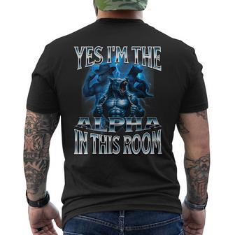Alpha Wolf Meme Beta Male Embarrassing Cringe Gag Joke Men's T-shirt Back Print - Thegiftio UK