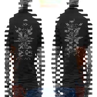 Alt Cross ゴシック スカル 聖書的に正確な大天使の翼 メンズTシャツ バックプリント - Kawaiitshirt