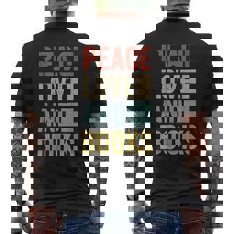 Amante De Los Libros Regalo Paz Amor Y Libros Camiseta Hombre Estampado Espalda - Regaloses
