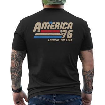 America 1776 Patriotic Vintage Usa Flag Retro 4Th Of July Men's T-shirt Back Print - Thegiftio UK