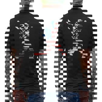 American Baseball Player Batter With United States Flag Usa Men's T-shirt Back Print | Seseable UK