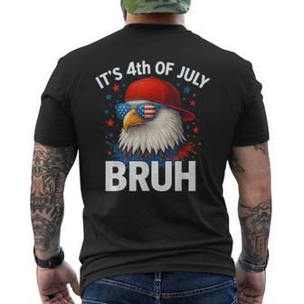 American Flag Bald Eagle Patriotic Eagle 4Th Of July Bruh Men's T-shirt Back Print - Thegiftio UK