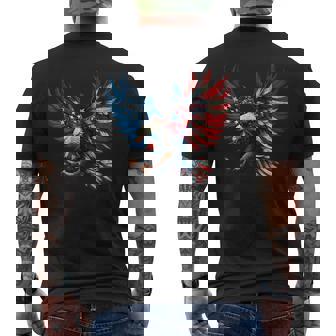 American Flag Bald Eagle Patriotic Eagle 4Th Of July Usa Men's T-shirt Back Print - Monsterry