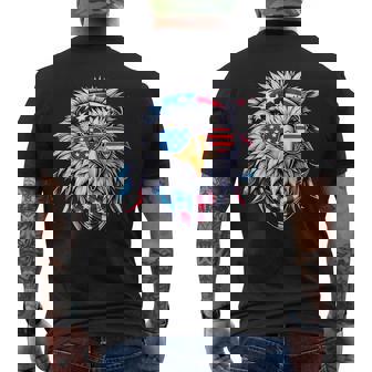 American Flag Bald Eagle Patriotic Eagle 4Th Of July Usa Men's T-shirt Back Print - Thegiftio