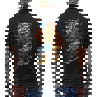 American Flag Bigfoot Fireworks 4Th Of July Sasquatch Us Men's T-shirt Back Print - Thegiftio UK