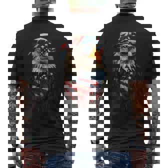 American Flag Eagle Patriotic 4Th Of July Boy Bald Eagle Men's T-shirt Back Print | Mazezy