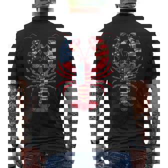 American Flag Lobster Patriotic Crawfish Season 4Th Of July Men's T-shirt Back Print - Monsterry