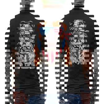 American Flag Patriotic Bulldog 4Th Of July 2025 Usa Men Men's T-shirt Back Print - Thegiftio UK