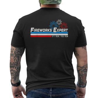 American Flag Us Themed Fireworks 4Th Of July Men's T-shirt Back Print - Thegiftio UK