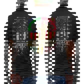 American Grown African Usa Flag Black History Month Men's T-shirt Back Print - Monsterry