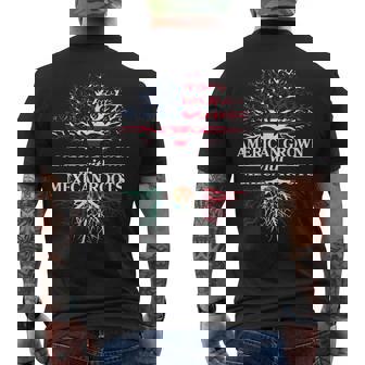 American Grown Mexican Roots Mexico Country Lover Proud Us Men's T-shirt Back Print - Thegiftio
