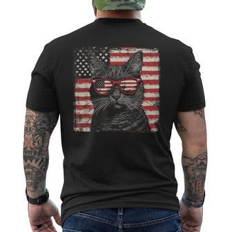 American Patriot Cat Fourth Of July Lover Men's T-shirt Back Print - Thegiftio UK