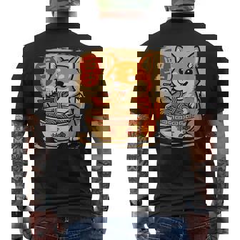 Anime Shiba Inu Eating Ramen Japanese Ramen Japan Men's T-shirt Back Print - Thegiftio