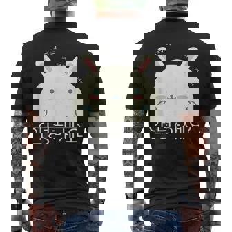 Annyeonghaseyo 笑うかわいいウサギ ハングル 韓国語アルファベット メンズTシャツ バックプリント - Kawaiitshirt