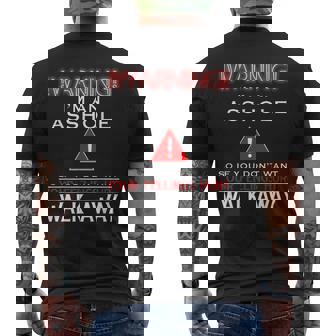Anti Social Warning I'm An Asshole Adult Humor Men's T-shirt Back Print - Monsterry
