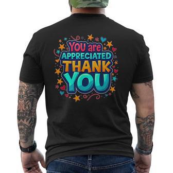 You Are Appreciated Thank You Employees Appreciation Day Men's T-shirt Back Print - Thegiftio UK