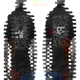Aprilia Rs 125 Moto Racing Italie Drapeau Battement De Coeur T-shirt imprimé au dos - Cadeauxyz