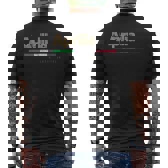 Aprilia イタリア都市レトロフラッグ イタリア メンズTシャツ バックプリント - Kawaiitshirt
