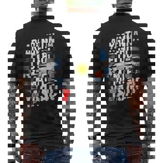 Argentina Futbol Mate Asado Regalo Argentino Tradicional Camiseta Hombre Estampado Espalda - Regaloses