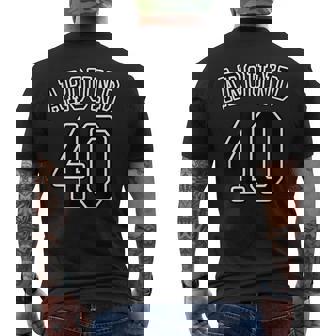 Around 40 アラフォー（四十歳 40才）【ユニフォーム風】（お誕生日）祝 40代 サプライズ 面白 メンズTシャツ バックプリント - Kawaiitshirt