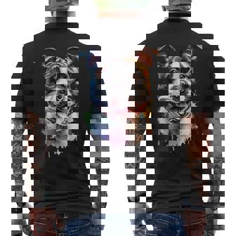 Arte De Acuarela De Perro Bull Terrier Detaffordshire Camiseta Hombre Estampado Espalda - Regaloses