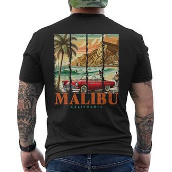 Arte Retro Deurf En Malibu Beachurfintage California Roadtrip Camiseta Hombre Estampado Espalda - Regaloses
