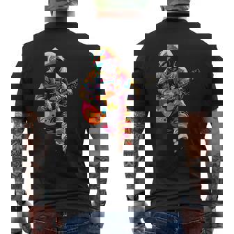 Astronauta Tocando La Guitarra Guitarrista Astronauta Gracioso Camiseta Hombre Estampado Espalda - Regaloses