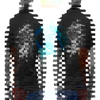 Astronautes Et Aliens Nageant Dans L'espace Univers Graphique Cool T-shirt imprimé au dos - Cadeauxyz