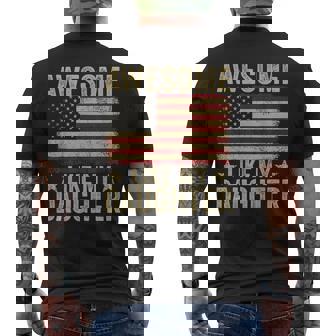 Awesome Like My Daughter American Flag Fathers Day Dad Men's T-shirt Back Print - Monsterry