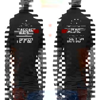 Awesome Like My Son Fathers Day Dad Men's T-shirt Back Print - Thegiftio UK