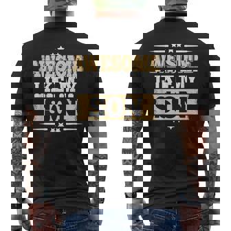 Awesome Like My Son Papa Dad Son Vintage Fathers Day Men's T-shirt Back Print - Monsterry