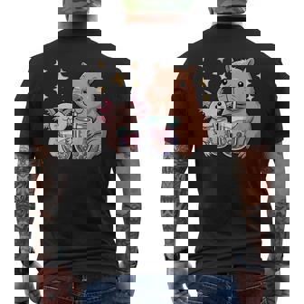 Axolotl Y Capibara Beber Té De Burbujas Kawaii Niñas Niños Camiseta Hombre Estampado Espalda - Regaloses