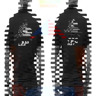 B-2 Bomber Military Stealth Airplane American Flag Men's T-shirt Back Print - Monsterry