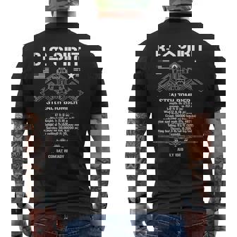 B-2Pirittealth Bomberpecs ミリタリーエアクラフトb2 メンズTシャツ バックプリント - Kawaiitshirt