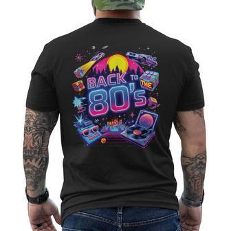 Back To The 80'S Retro Vibrant Throwback Celebration Men's T-shirt Back Print - Thegiftio UK