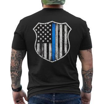 Back The Blue Law Enforcement Support Graphic Men's T-shirt Back Print - Thegiftio UK