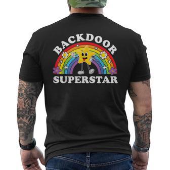 Backdoor Superstar Inappropriate Raunchy Adult Humor Men's T-shirt Back Print - Thegiftio UK