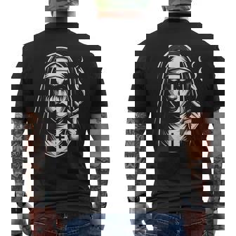 Badmoking Nun オカルトゴス 魔術&ホラー ゴシック メンズTシャツ バックプリント - Kawaiitshirt