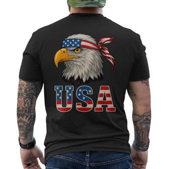 Bald Eagle Us American Flag 4Th Of July Pride Patriotic Men's T-shirt Back Print - Thegiftio UK