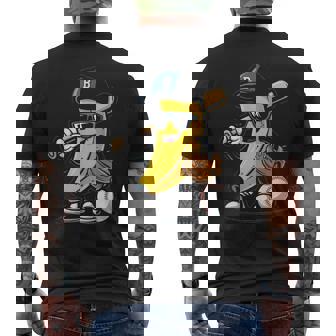 Banana Baseball Player Fruit Lover Present Men's T-shirt Back Print - Thegiftio UK