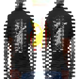 Graphic Banana Dab Retro American Flag Dabbing Banana Lover Men's T-shirt Back Print - Monsterry